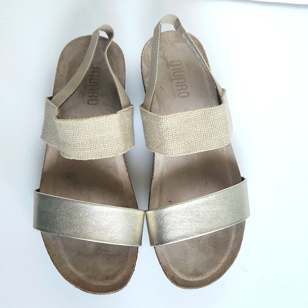 Sale 🔥Munro Pisces Gold/Oro Women's Comfort Sandals Size 9.5 W